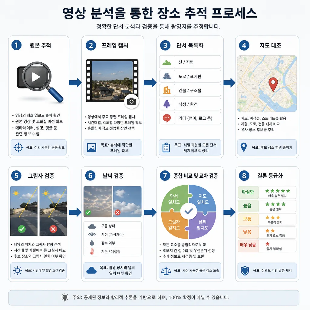 영상 촬영 위치 확인 방법 단계별 워크플로우